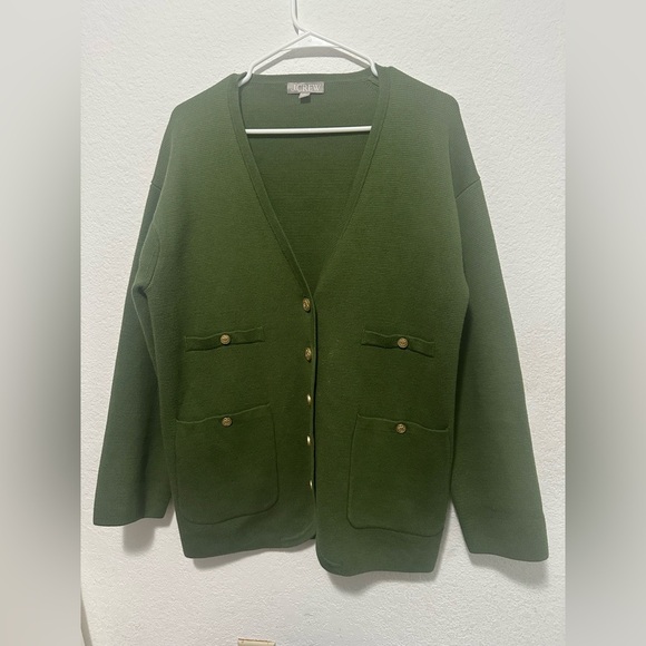 J Crew Women’s Green 100% Cotton Button-Up Cardigan Sweater Size XS - Picture 4 of 8